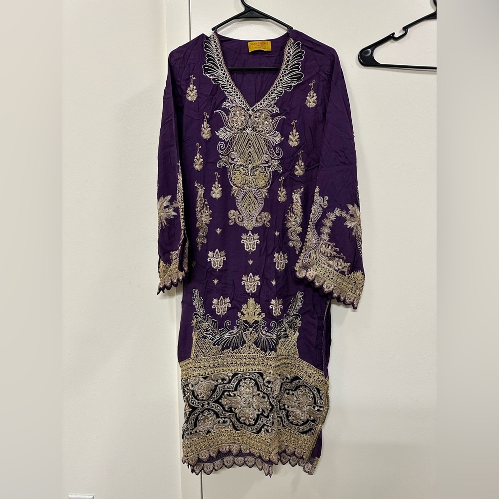 Sana Safinaz Purple Embroidered kurta